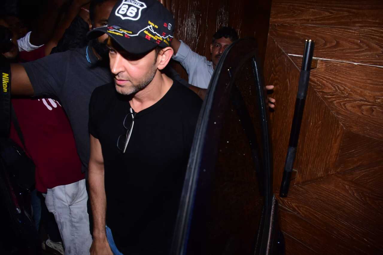 Hrithik Roshan was clicked in the city this evening. The actor looked dapper in a black T-shirt